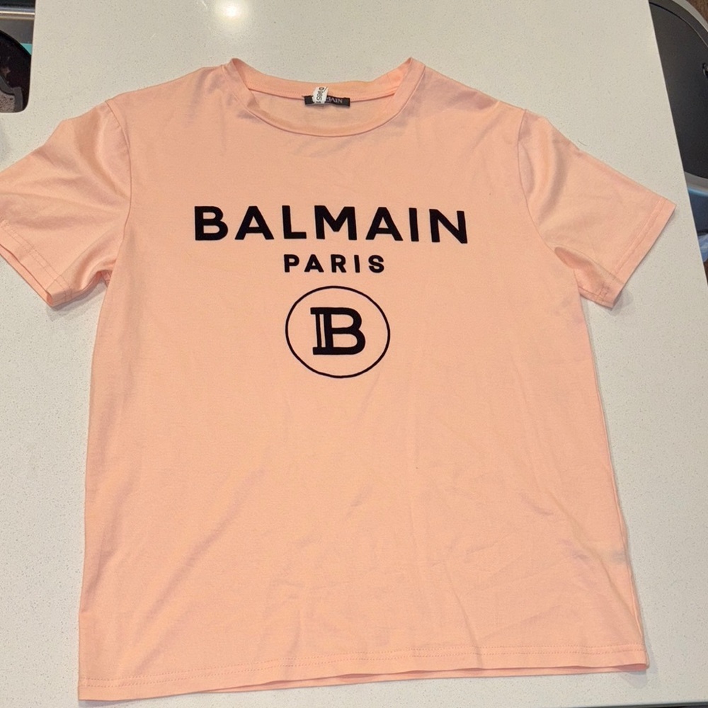 Balmain Pink Short Sleeve Tee